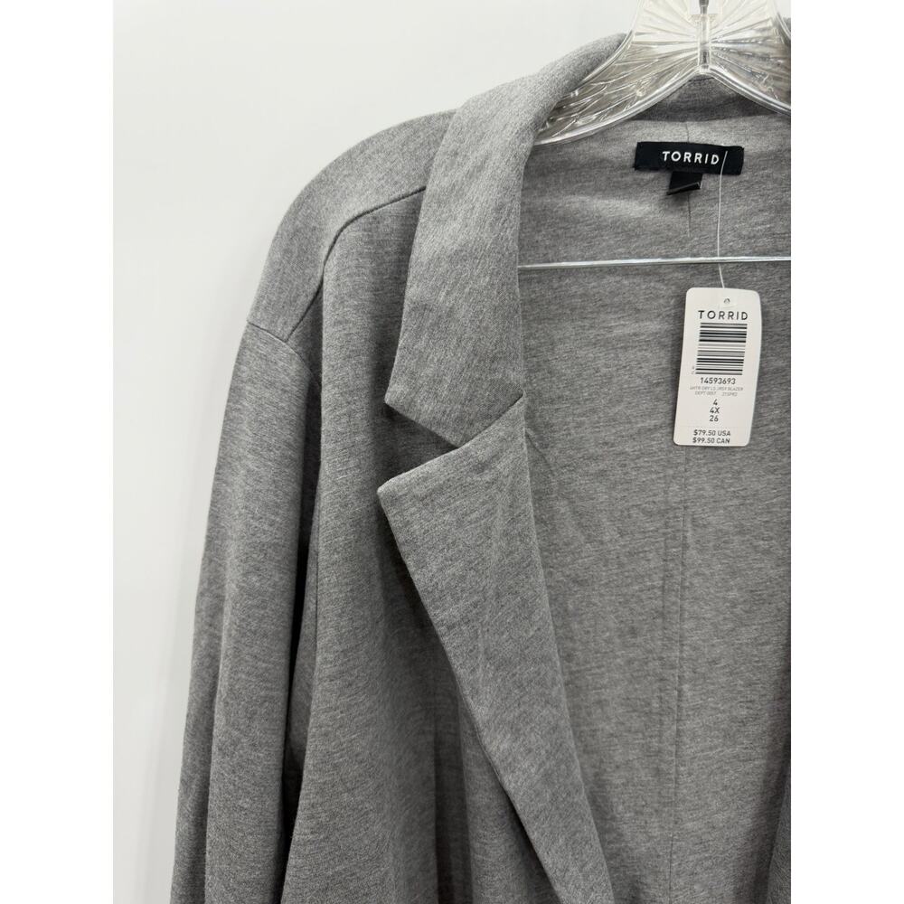 Torrid NWT Heather Grey Jersey Roll Sleeve Blazer 4X - Picture 9 of 13
